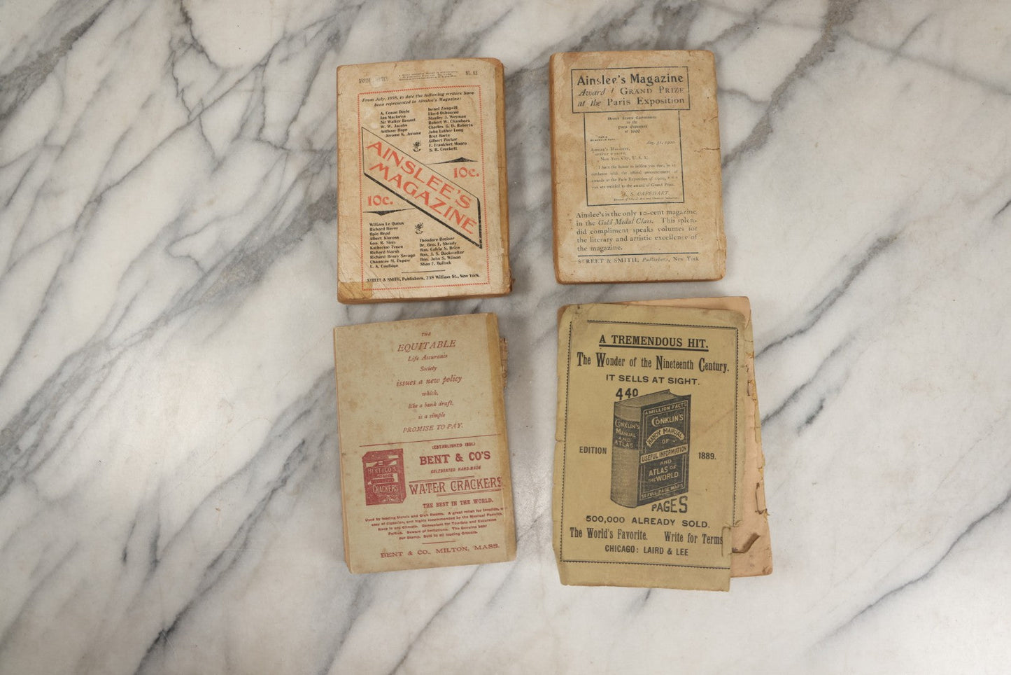 Lot 267 - Lot Of Antique Paperback Novels, "Plain Tales From The Hills" By Rudyard Kipling, "Gentleman Joe's Pan-Out" Log Cabin Library Edition, "An Actor's Wife" By George Moore, And "Looking Backward" By Edward Bellamy