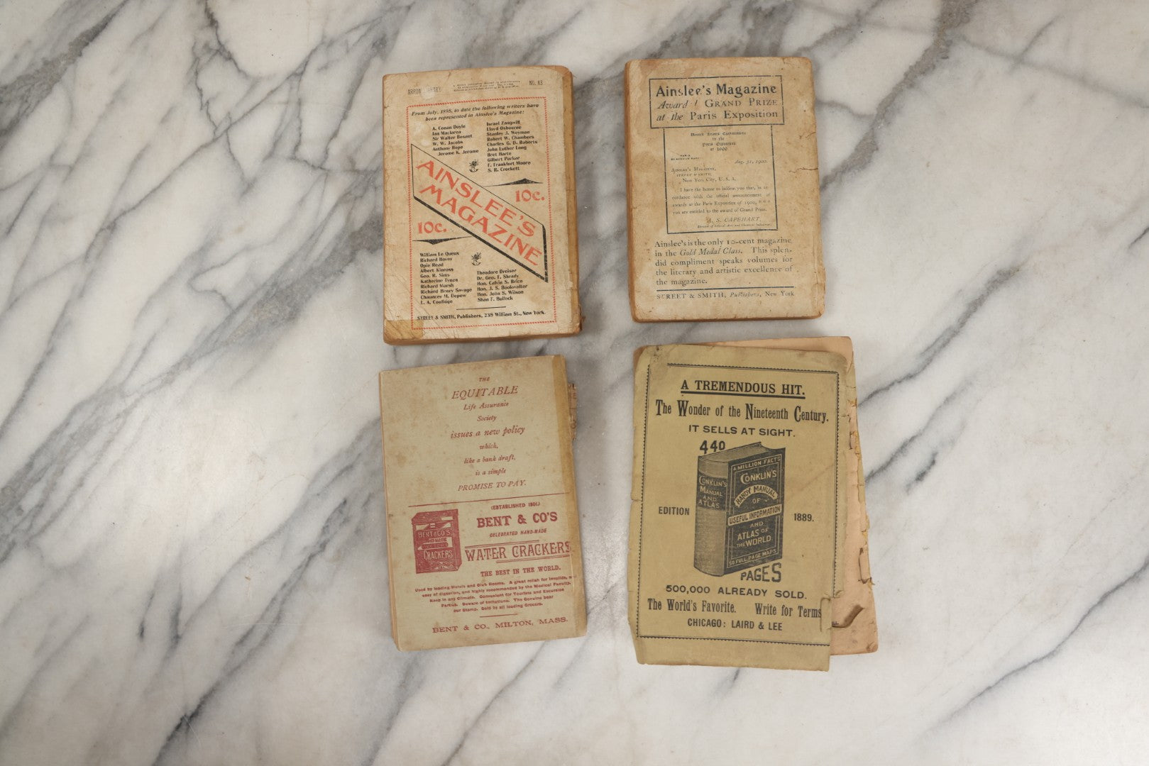 Lot 267 - Lot Of Antique Paperback Novels, "Plain Tales From The Hills" By Rudyard Kipling, "Gentleman Joe's Pan-Out" Log Cabin Library Edition, "An Actor's Wife" By George Moore, And "Looking Backward" By Edward Bellamy
