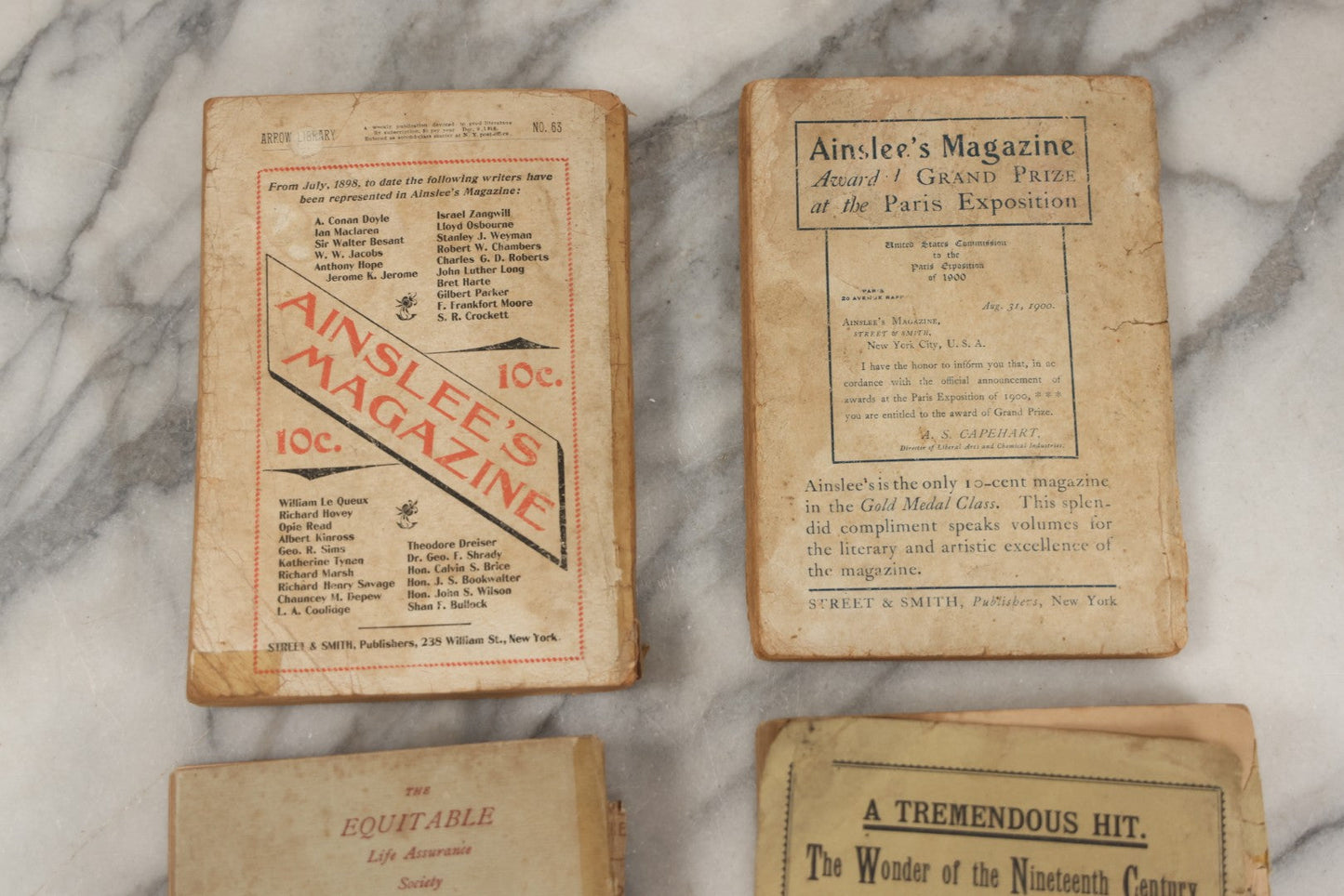 Lot 267 - Lot Of Antique Paperback Novels, "Plain Tales From The Hills" By Rudyard Kipling, "Gentleman Joe's Pan-Out" Log Cabin Library Edition, "An Actor's Wife" By George Moore, And "Looking Backward" By Edward Bellamy