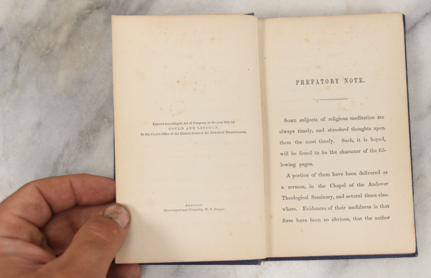 Lot 271 - "The Still Hour, Or Communion With God" Antique Book By Austin Phelps, Andover Theological Seminary Professor, American Tract Society, Publisher, Boston, 1860