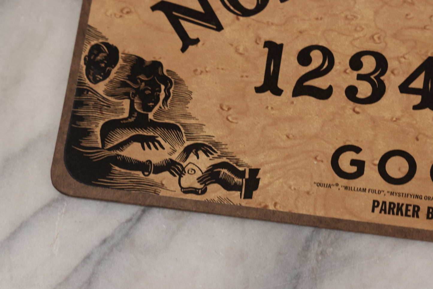 Lot 005 - Vintage William Fuld Talking Board Set, "Ouija" Board, Mystifying Oracle With Original Box And Planchette, Manufactured By Parker Brothers, Salem, Massachusetts, Circa Late 1960s/1970s