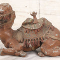 Lot 009 - Antique Painted White Metal Camel Figural Inkwell With Original Red, Green, Brown Paint
