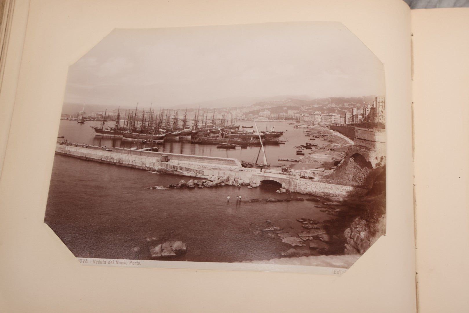 Lot 071 - Antique Photo Album With Approximately 100 Souvenir Photographs Of Landmarks In Italy, Including Churches And Cathedrals, Venice Canals, Ancient Ruins, Pompeii, Architecture, Doorways, Art And Statues