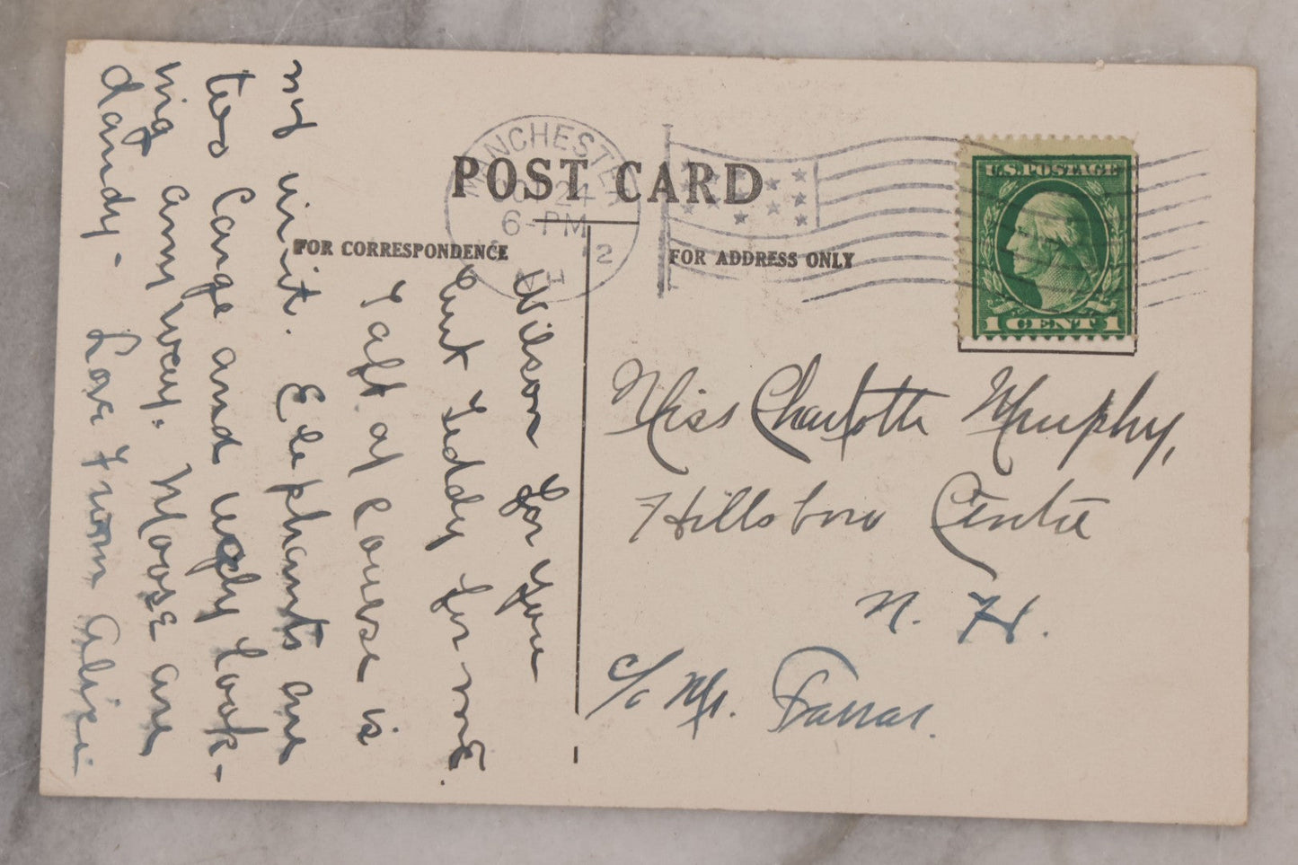 Lot 081 - Pair Of Antique Postcards From The 1912 United States Presidential Election, Theodore Roosevelt Vs. Woodrow Wilson,  With Handwritten Note Between Friends, "Wilson For You, But Teddy For Me, Postmarked October 24, 1912