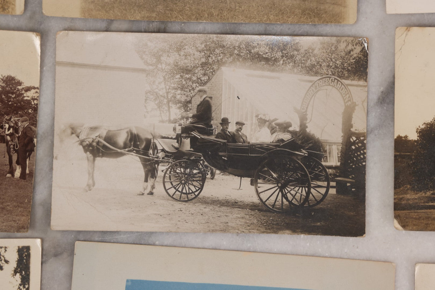 Lot 084 - Grouping Of Ten Antique Real Photo Postcards R.P.P.C. Of Transportation And Locations, Including Early Automobiles, Horse Drawn Carriages, And Landmarks In And Around New Hampshire
