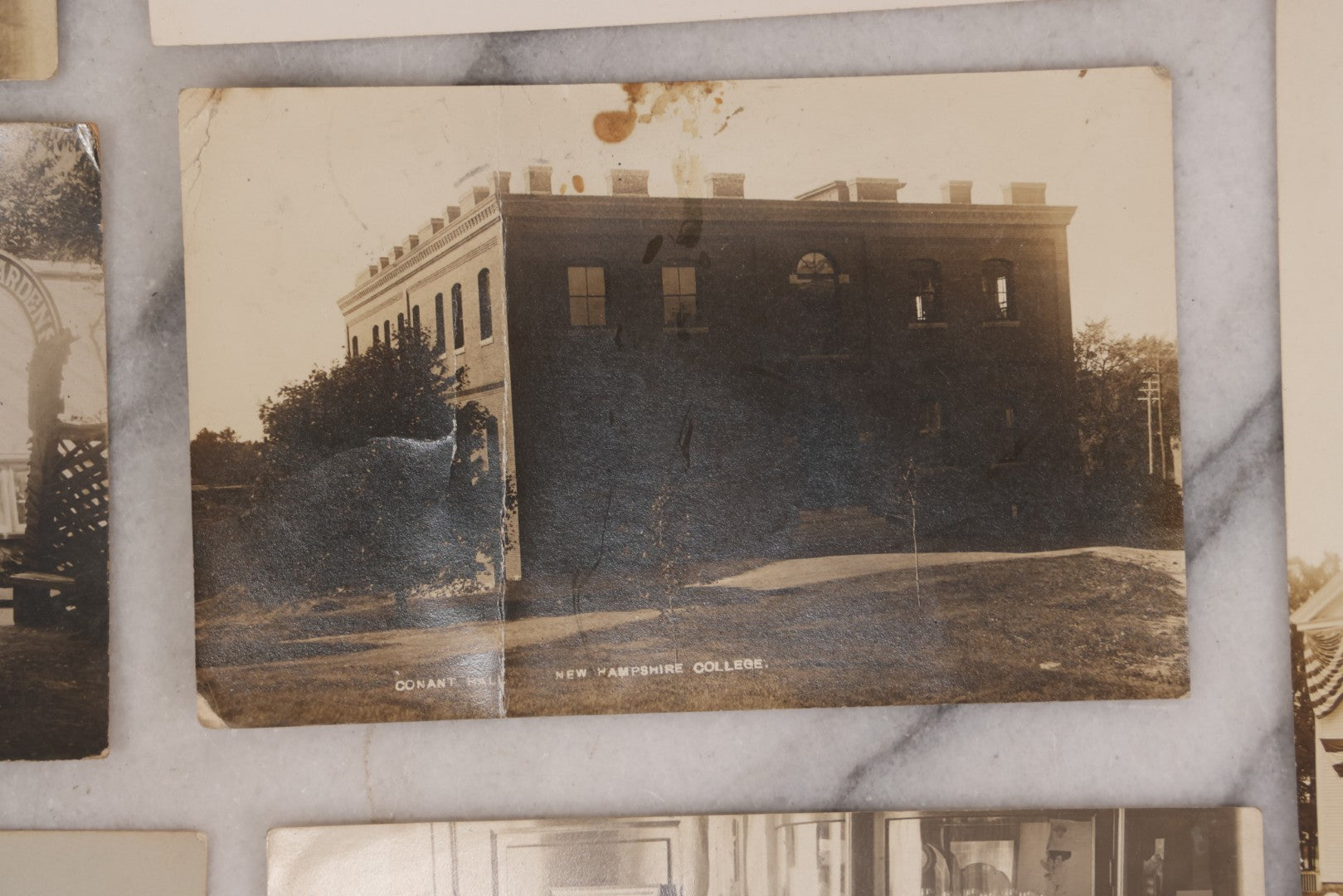 Lot 084 - Grouping Of Ten Antique Real Photo Postcards R.P.P.C. Of Transportation And Locations, Including Early Automobiles, Horse Drawn Carriages, And Landmarks In And Around New Hampshire
