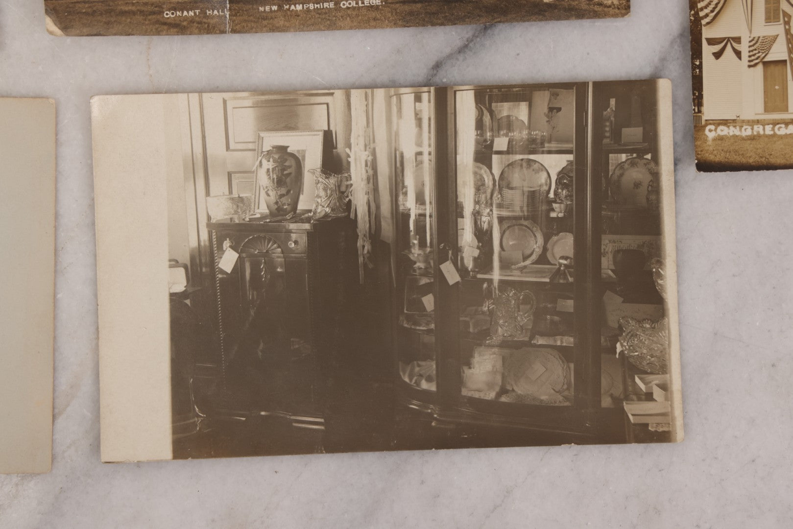 Lot 084 - Grouping Of Ten Antique Real Photo Postcards R.P.P.C. Of Transportation And Locations, Including Early Automobiles, Horse Drawn Carriages, And Landmarks In And Around New Hampshire