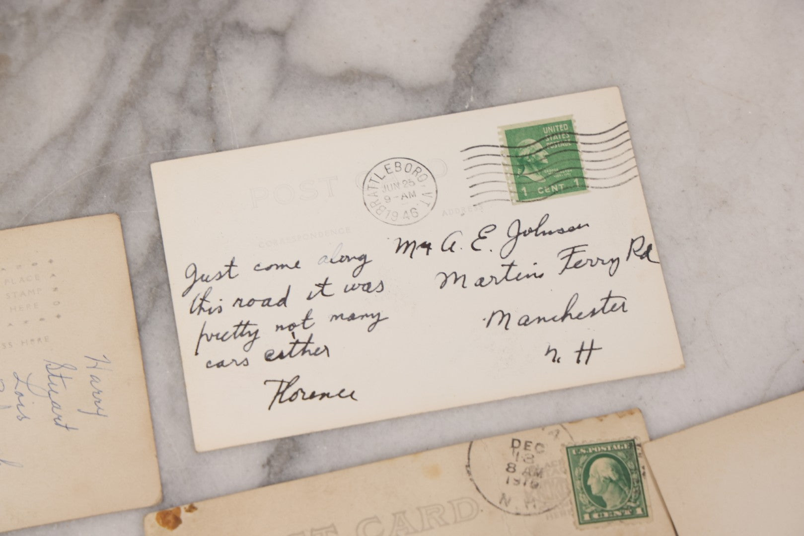 Lot 084 - Grouping Of Ten Antique Real Photo Postcards R.P.P.C. Of Transportation And Locations, Including Early Automobiles, Horse Drawn Carriages, And Landmarks In And Around New Hampshire