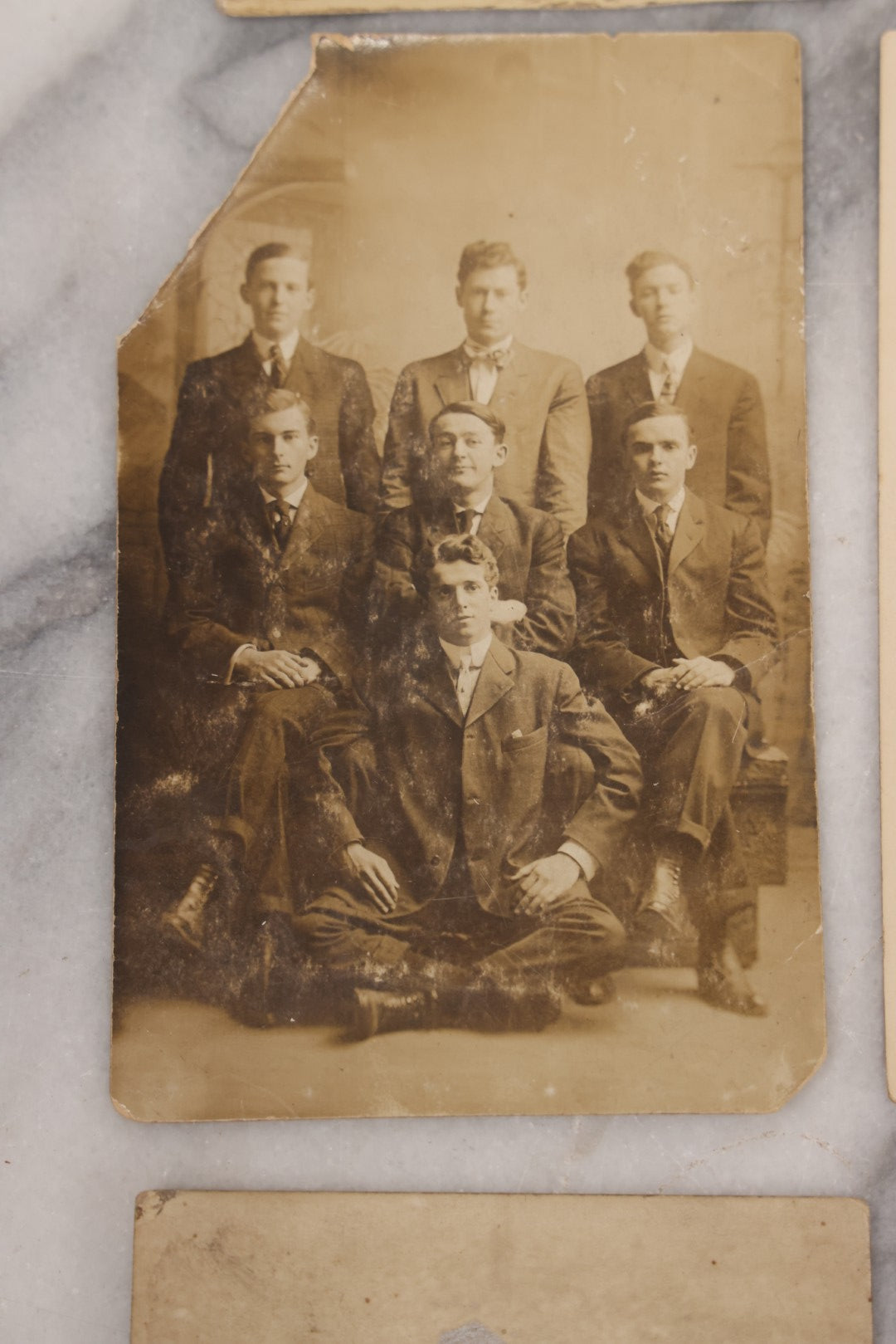 Lot 085 - Grouping Of 18 Antique Real Photo Postcards R.P.P.C. Of Men And Boys, Including Men In Overalls, Knights Templar / Freemasons, Sailors, Men Smoking, And More