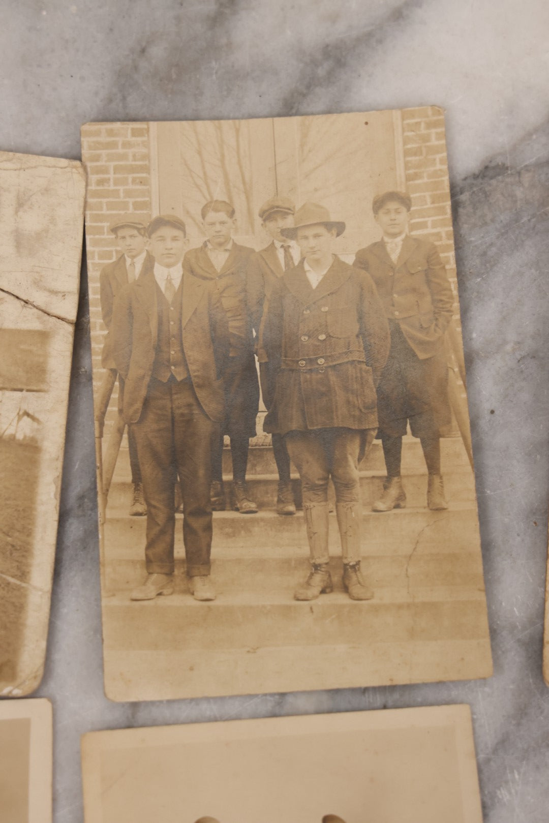 Lot 085 - Grouping Of 18 Antique Real Photo Postcards R.P.P.C. Of Men And Boys, Including Men In Overalls, Knights Templar / Freemasons, Sailors, Men Smoking, And More