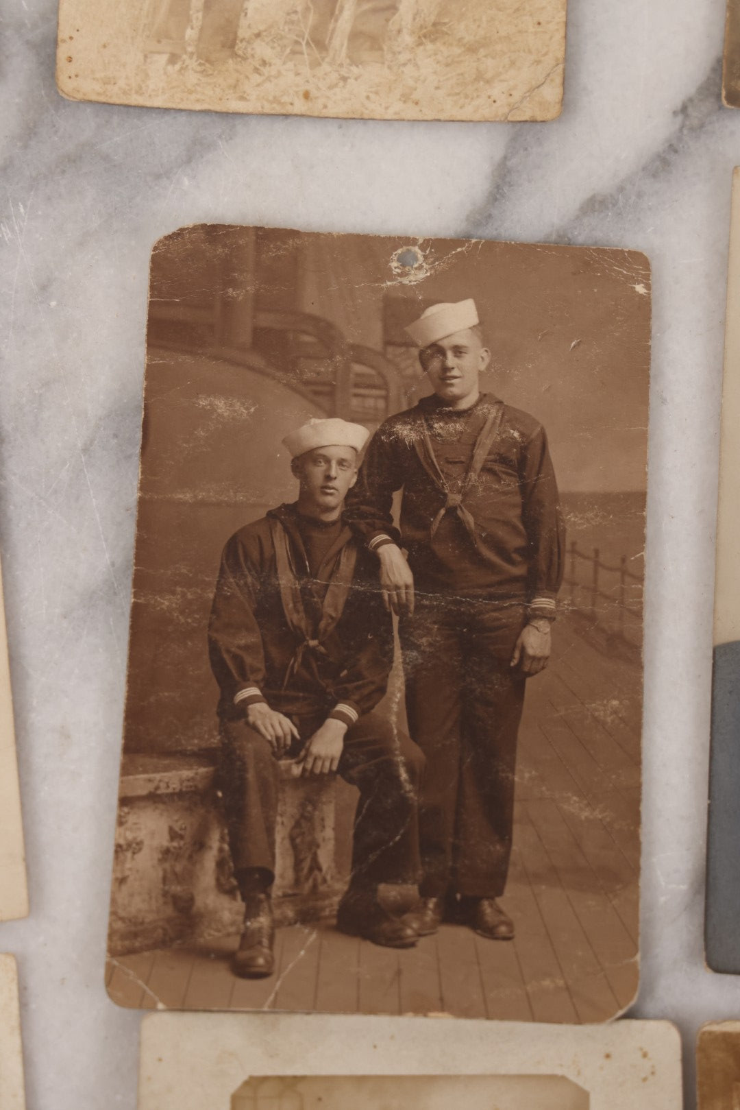 Lot 085 - Grouping Of 18 Antique Real Photo Postcards R.P.P.C. Of Men And Boys, Including Men In Overalls, Knights Templar / Freemasons, Sailors, Men Smoking, And More