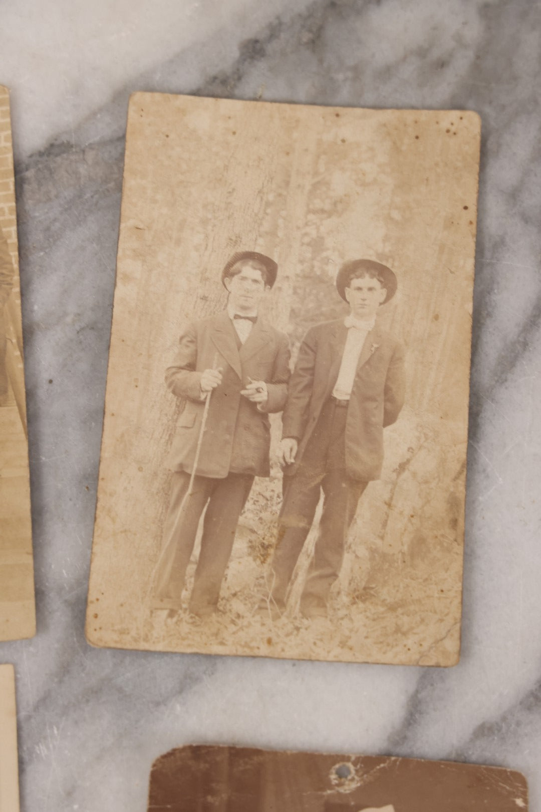 Lot 085 - Grouping Of 18 Antique Real Photo Postcards R.P.P.C. Of Men And Boys, Including Men In Overalls, Knights Templar / Freemasons, Sailors, Men Smoking, And More