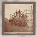 Lot 096 - Antique Boarded Occupational Photograph Of A Group Of Farm Workers Posing With Their Dog On A Wooden Cart