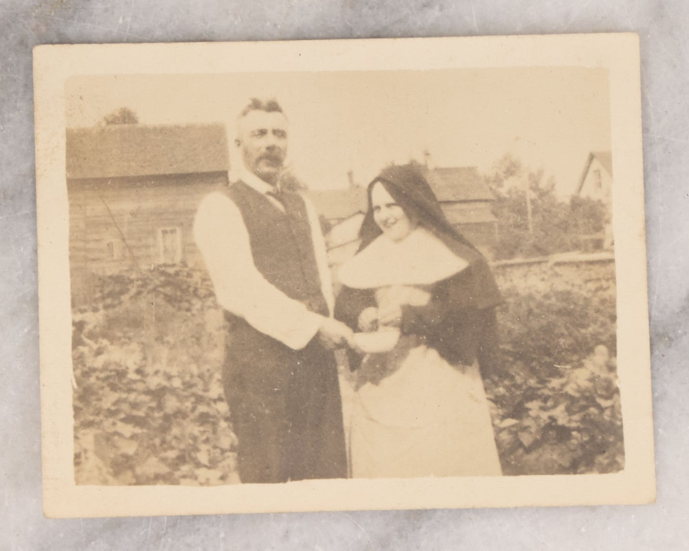 Lot 100 - Grouping Of Three Antique Photographs Of Nuns Including Postcard Of Group, And Two Snapshots
