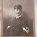 Lot 103 - Antique Cabinet Card Photograph Of A Soldier Of The 3rd Nebraska Infantry Regiment, Identified On Verso As Lieutenant Perry, Possibly Lieutenant Charles H. Perry, Spanish American War Era, Baumann, Photographer, Grand Island, Nebraska