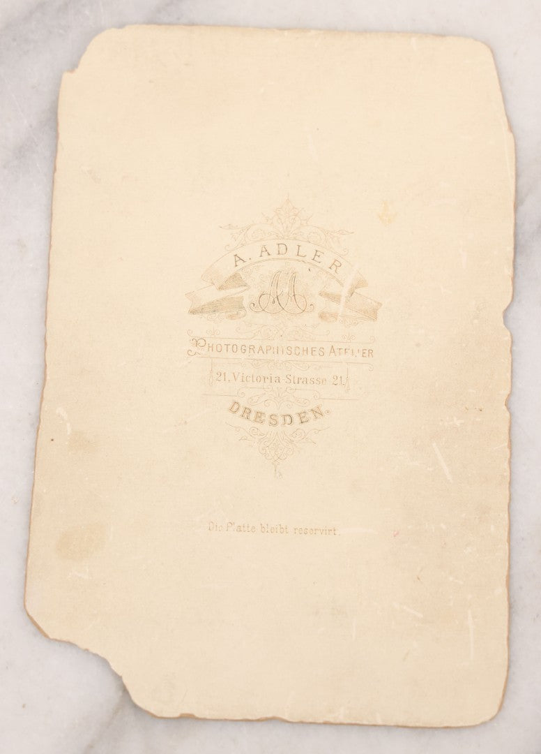Lot 106 - Antique Cabinet Card Photograph Of A Musician Posing With Piano, Open Music Books By G.W. Stratton, A. Adler, Photographer, Dresden, Germany, Note Corner Loss