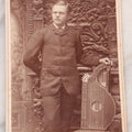 Lot 107 - Antique Cabinet Card Photograph Of A Musician Posing With A Zither, Stringed Instrument, Gray, Photographer, Omaha, Nebraska