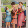 Lot 117 - Vintage Chromolithograph Advertising Poster, Compliments Of Opera Cafe, John J. Samowski, Proprietor, Beers, Ales, Wines, And Liquors, Lowell, Massachusetts, With Scene Of Mother And Three Children, Rolled Up