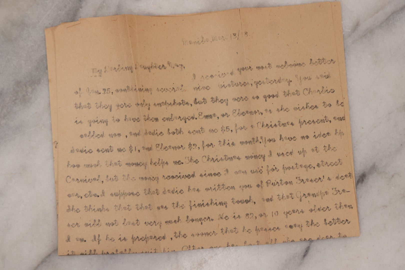 Lot 119 - Grouping Of Three Antique Typed & Handwritten Letters Addressed To Mrs. Degnan, New York, 1906-1917, From Her Father Mr. Gooch In The Philippines And Mother Mrs. Gooch In Oakland, Ca
