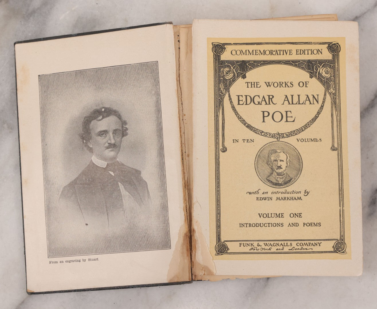Lot 120 - "The Works Of Edgar Allan Poe" Antique Commemorative Edition, 9 Volumes Of 10, Missing Volume 8, Published By Funk & Wagnalls Company, New York And London, 1904