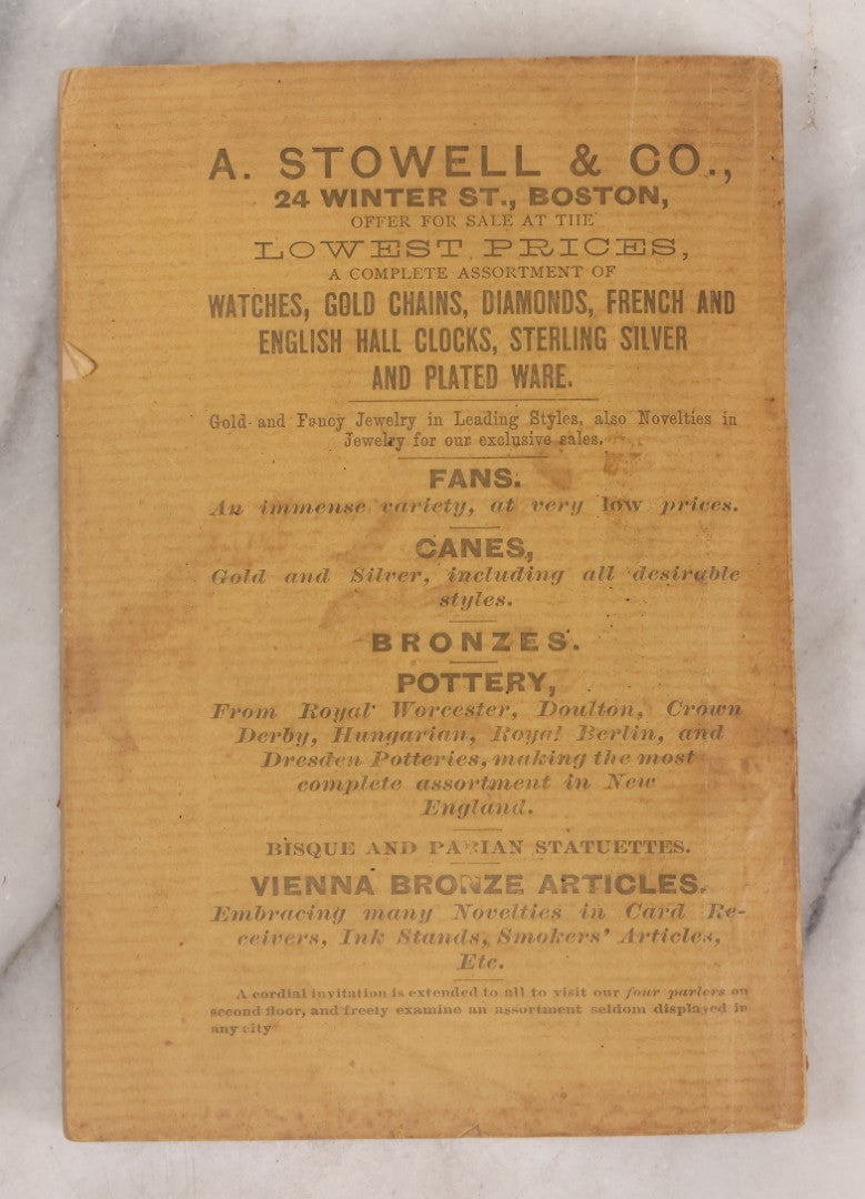 Lot 121 - "Strange Case Of Dr. Jekyll And Mr. Hyde" Antique Paperback Edition Book By Robert Louis Stevenson, Published By J.H. And A.L. Brigham, Boston, Circa 1895