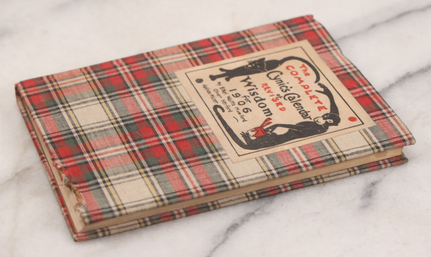 Lot 124 - "The Complete Cynic's Calendar Of Revised Wisdom For 1906" Antique Book With Black Cats On Cover By Ethel Watts Mumford, Oliver Herford, & Addison Mizner, With Macabre Frontispiece, Published By Paul Elder And Company, San Francisco 