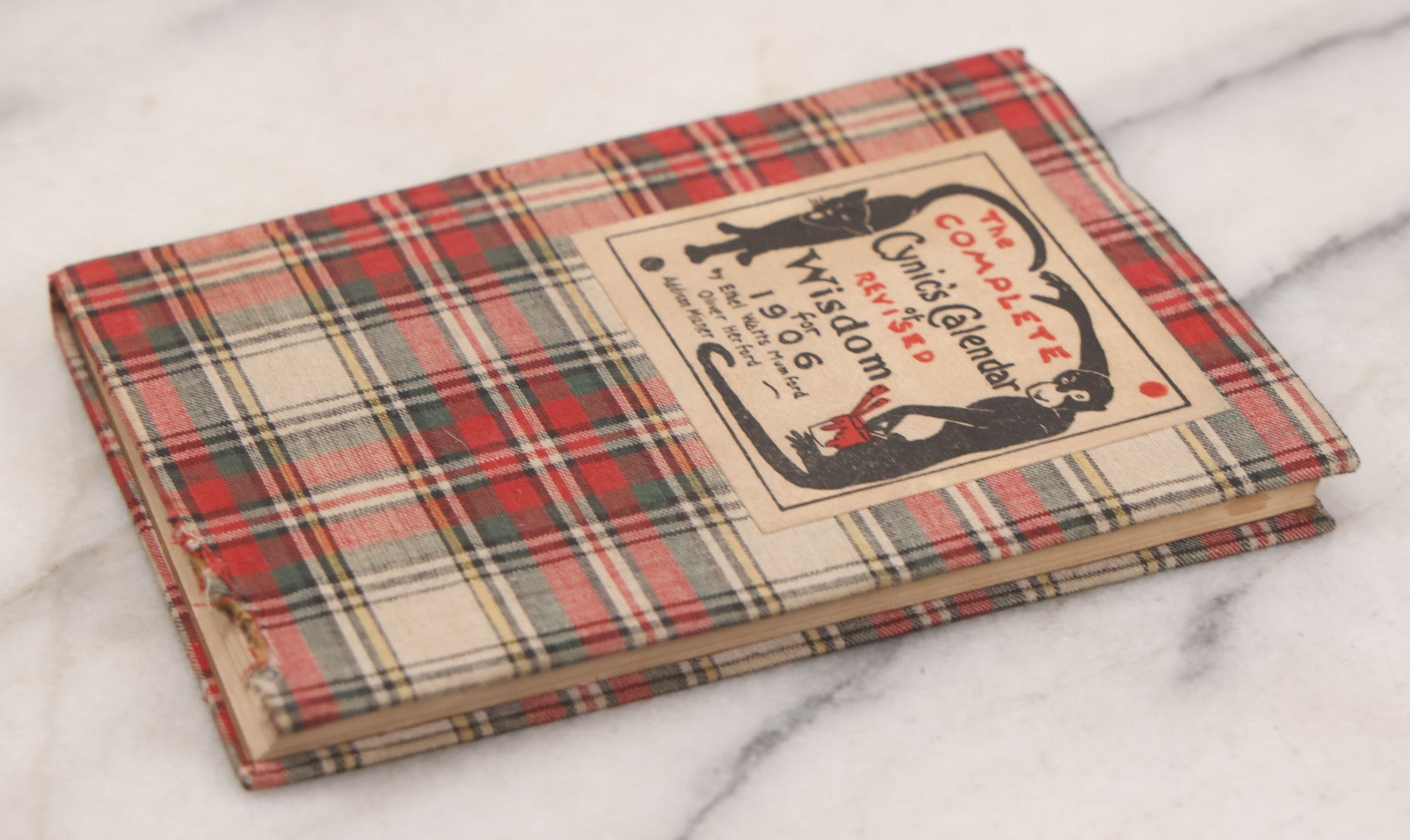 Lot 124 - "The Complete Cynic's Calendar Of Revised Wisdom For 1906" Antique Book With Black Cats On Cover By Ethel Watts Mumford, Oliver Herford, & Addison Mizner, With Macabre Frontispiece, Published By Paul Elder And Company, San Francisco 