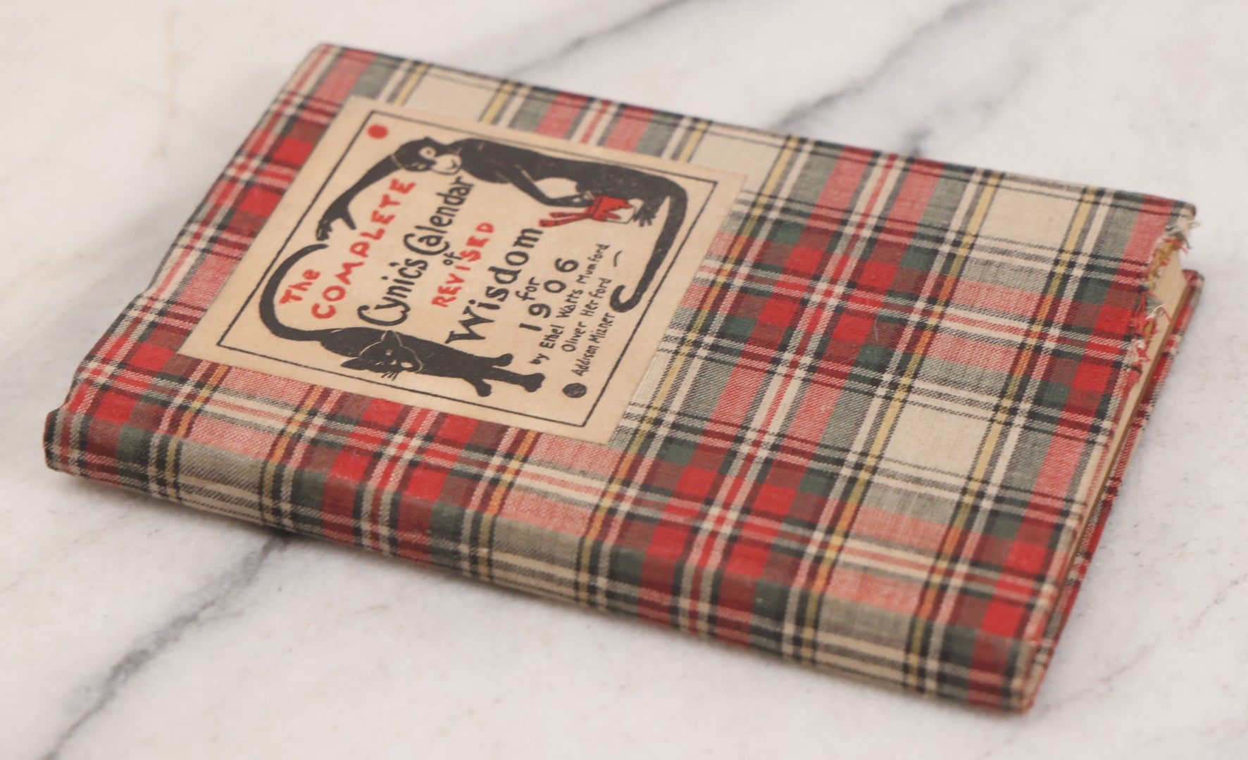 Lot 124 - "The Complete Cynic's Calendar Of Revised Wisdom For 1906" Antique Book With Black Cats On Cover By Ethel Watts Mumford, Oliver Herford, & Addison Mizner, With Macabre Frontispiece, Published By Paul Elder And Company, San Francisco 
