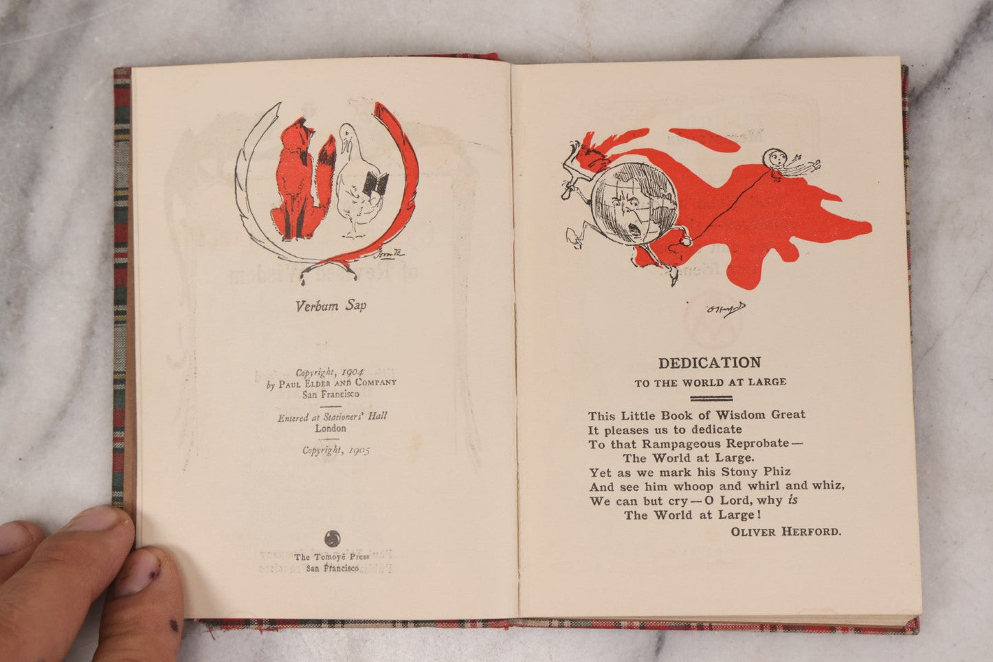 Lot 124 - "The Complete Cynic's Calendar Of Revised Wisdom For 1906" Antique Book With Black Cats On Cover By Ethel Watts Mumford, Oliver Herford, & Addison Mizner, With Macabre Frontispiece, Published By Paul Elder And Company, San Francisco 