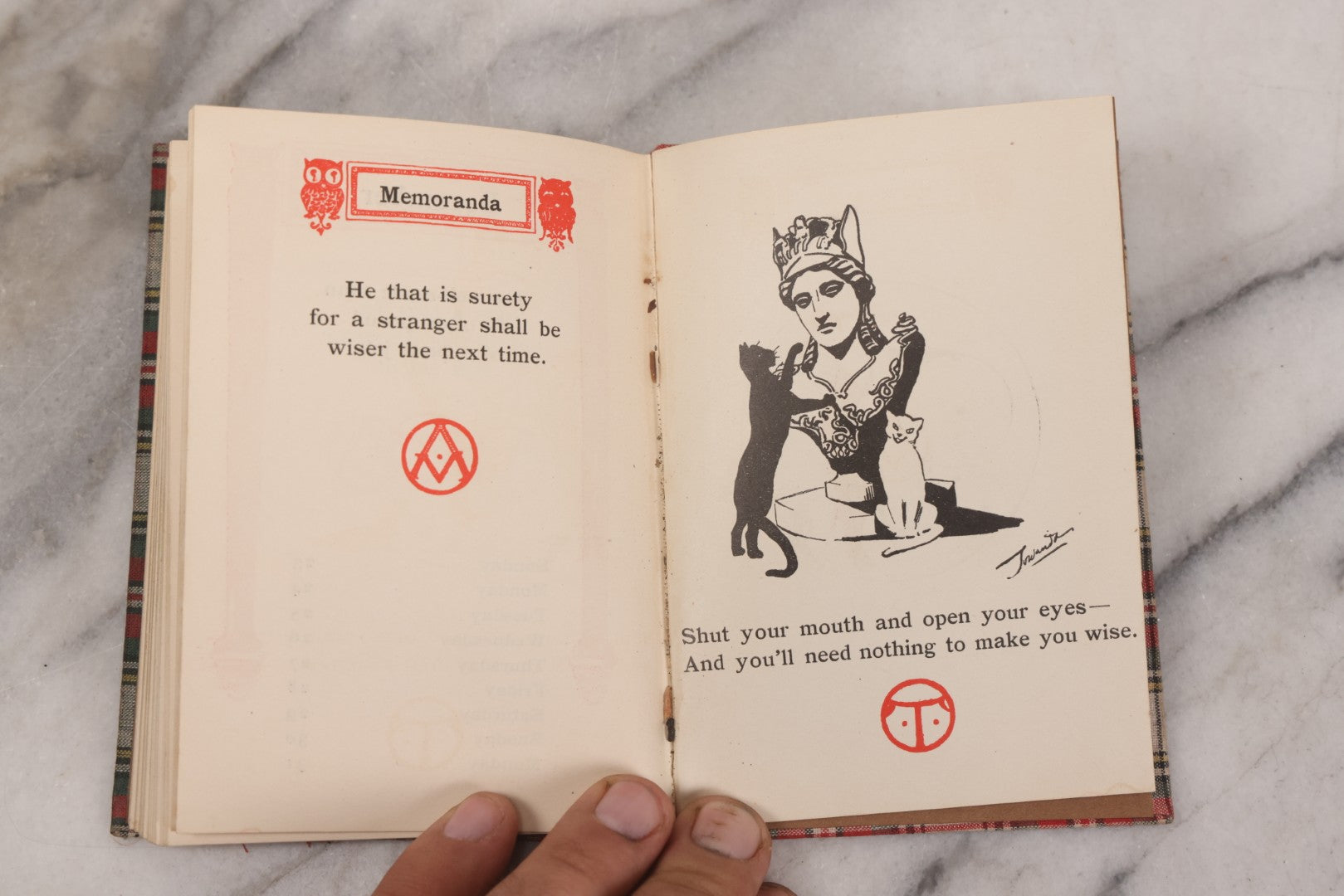 Lot 124 - "The Complete Cynic's Calendar Of Revised Wisdom For 1906" Antique Book With Black Cats On Cover By Ethel Watts Mumford, Oliver Herford, & Addison Mizner, With Macabre Frontispiece, Published By Paul Elder And Company, San Francisco 
