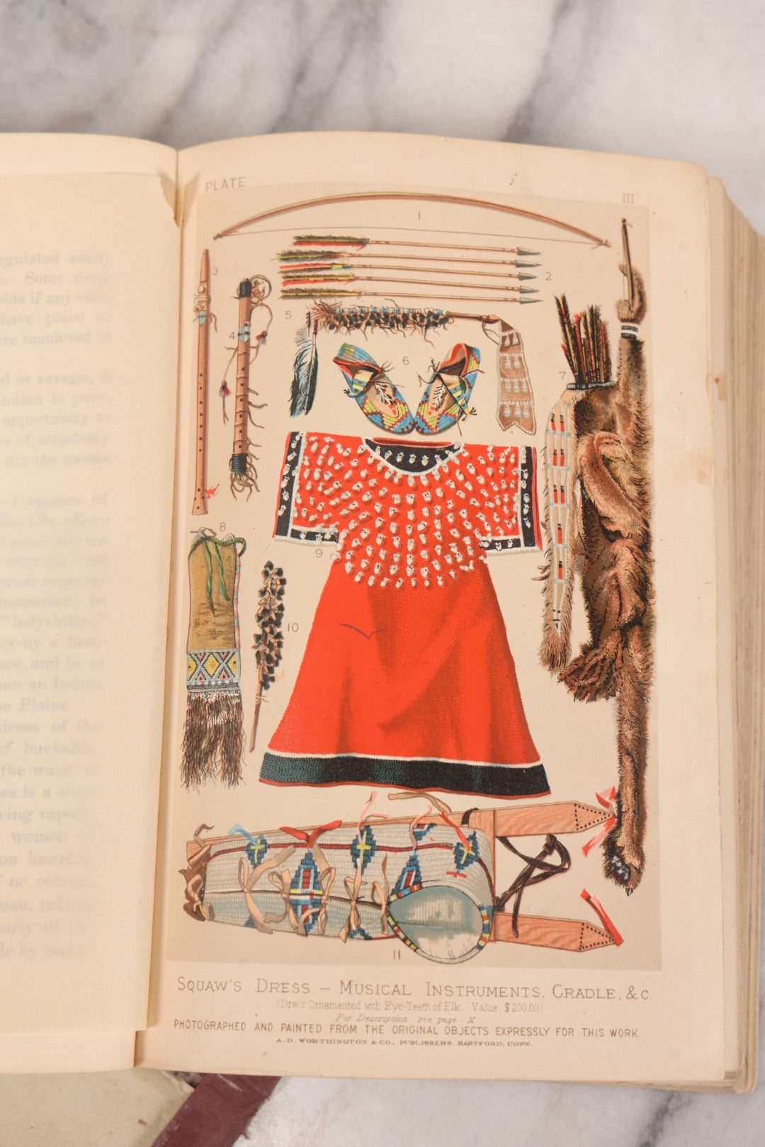 Lot 126 - "Thirty Three Years Among Our Wild Indians" Antique Book By Col. Richard Dodge, With 20+ Engraved Illustrations And 6 Color Chromo-Lithograph Plates, Introduction By Gen. William T. Sherman, Published By Worthington & Co., 1882
