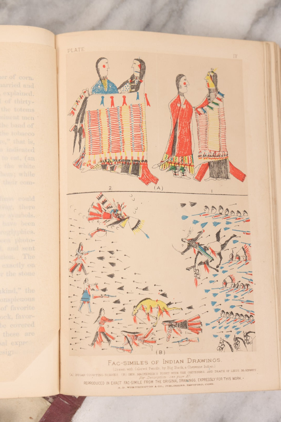 Lot 126 - "Thirty Three Years Among Our Wild Indians" Antique Book By Col. Richard Dodge, With 20+ Engraved Illustrations And 6 Color Chromo-Lithograph Plates, Introduction By Gen. William T. Sherman, Published By Worthington & Co., 1882
