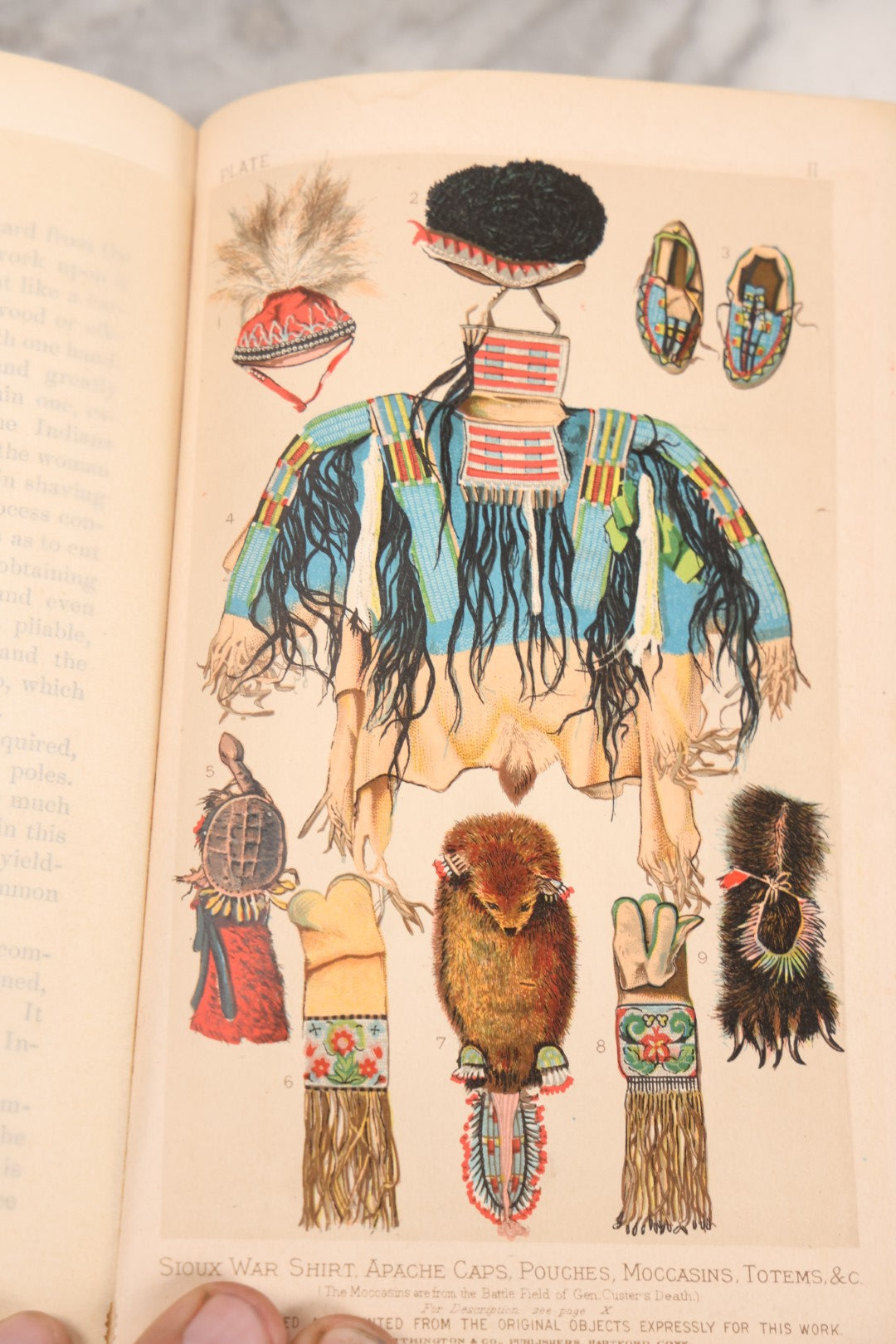 Lot 126 - "Thirty Three Years Among Our Wild Indians" Antique Book By Col. Richard Dodge, With 20+ Engraved Illustrations And 6 Color Chromo-Lithograph Plates, Introduction By Gen. William T. Sherman, Published By Worthington & Co., 1882