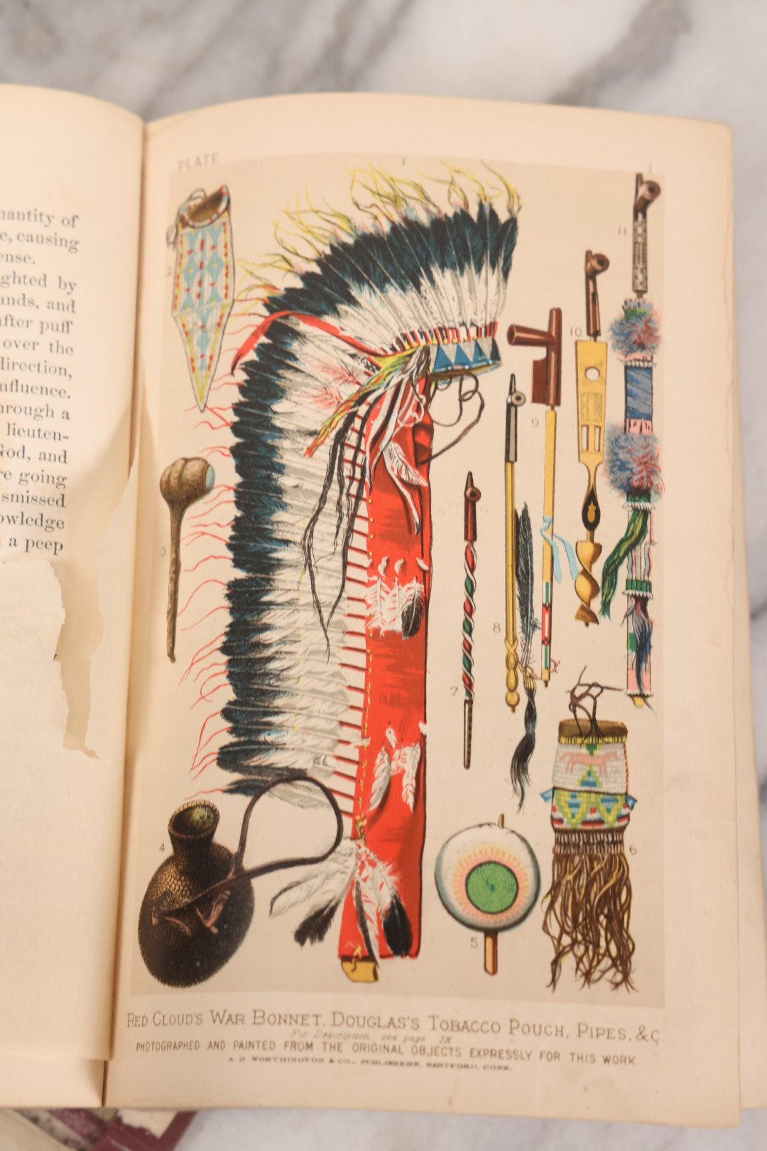 Lot 126 - "Thirty Three Years Among Our Wild Indians" Antique Book By Col. Richard Dodge, With 20+ Engraved Illustrations And 6 Color Chromo-Lithograph Plates, Introduction By Gen. William T. Sherman, Published By Worthington & Co., 1882
