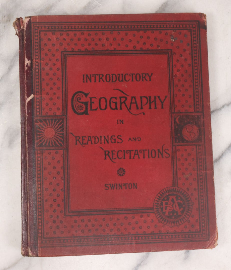 Lot 130 - "Introductory Geography In Readings And Recitations" Antique Book By William Swinton, With Many Illustrations Of World Cultures, Science And Maps, Published By American Book Company, New York, Cincinnati & Chicago, 1882