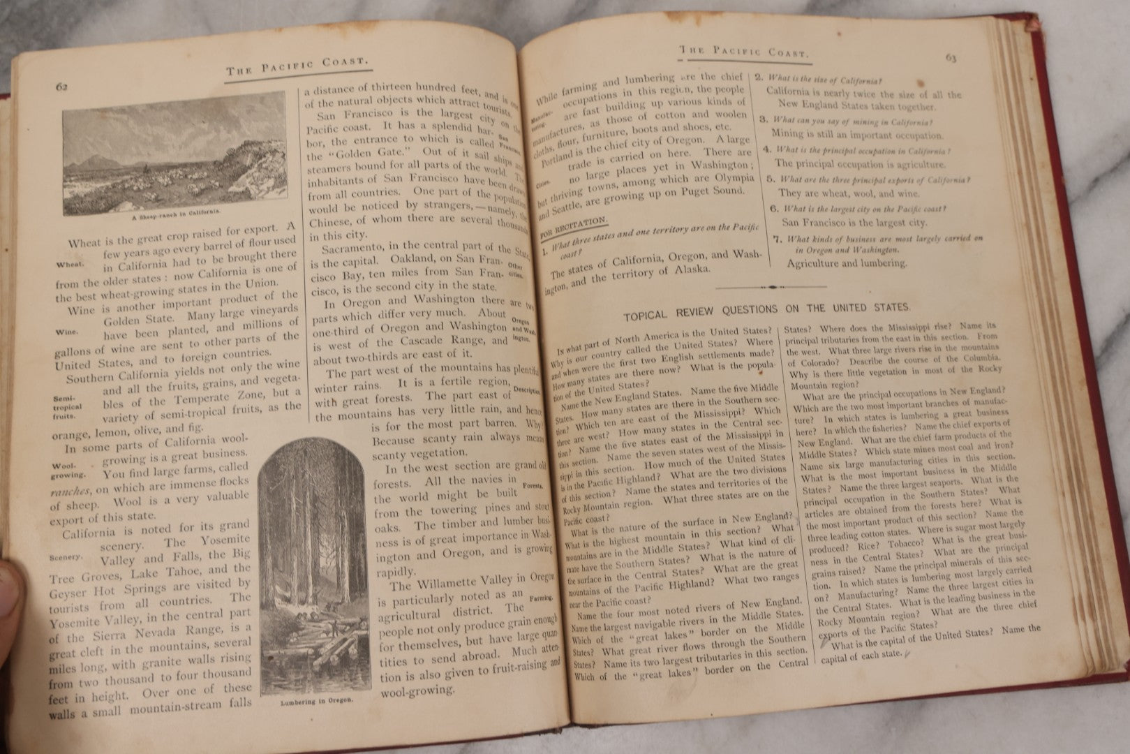 Lot 130 - "Introductory Geography In Readings And Recitations" Antique Book By William Swinton, With Many Illustrations Of World Cultures, Science And Maps, Published By American Book Company, New York, Cincinnati & Chicago, 1882