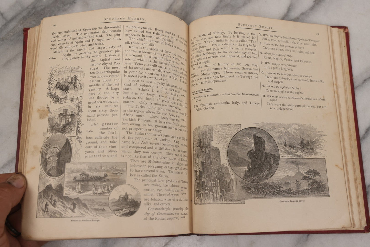 Lot 130 - "Introductory Geography In Readings And Recitations" Antique Book By William Swinton, With Many Illustrations Of World Cultures, Science And Maps, Published By American Book Company, New York, Cincinnati & Chicago, 1882