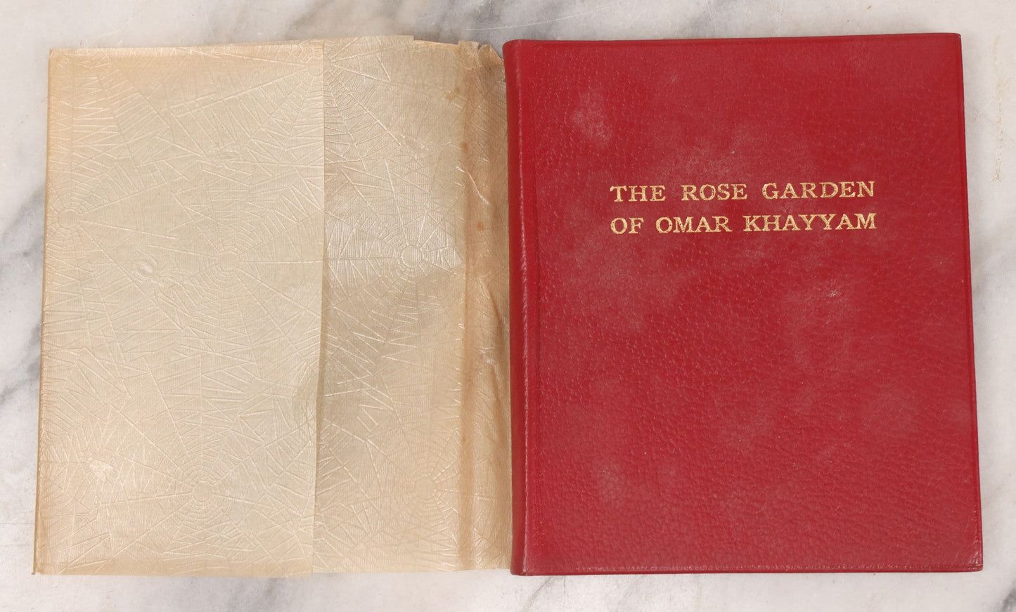 Lot 134 - "The Rose Garden Of Omar Khayyam" Vintage Book Founded On (Translated From) The Persian By Eben Francis Thompson, With Spider Web Paper Dust Jacket, Privately Printed, Worcester, Massachusetts, 1932