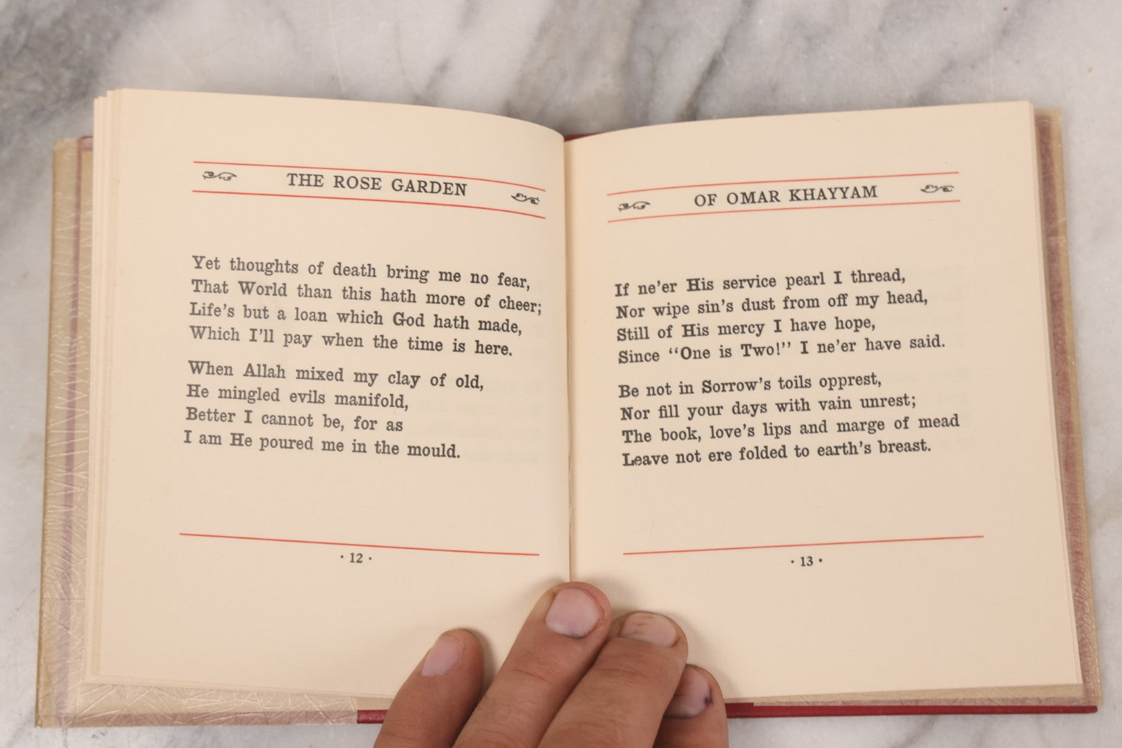 Lot 134 - "The Rose Garden Of Omar Khayyam" Vintage Book Founded On (Translated From) The Persian By Eben Francis Thompson, With Spider Web Paper Dust Jacket, Privately Printed, Worcester, Massachusetts, 1932