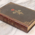 Lot 135 - "The Complete Poetical Works Of Sir Walter Scott" Antique Illustrated Book, Fine Binding, Painted Leather Cover With Gold Text And Details, Gold Fore-Edge, Christmas 1909 Inscription, Published By Thomas Y. Crowell & Co., New York, 1894