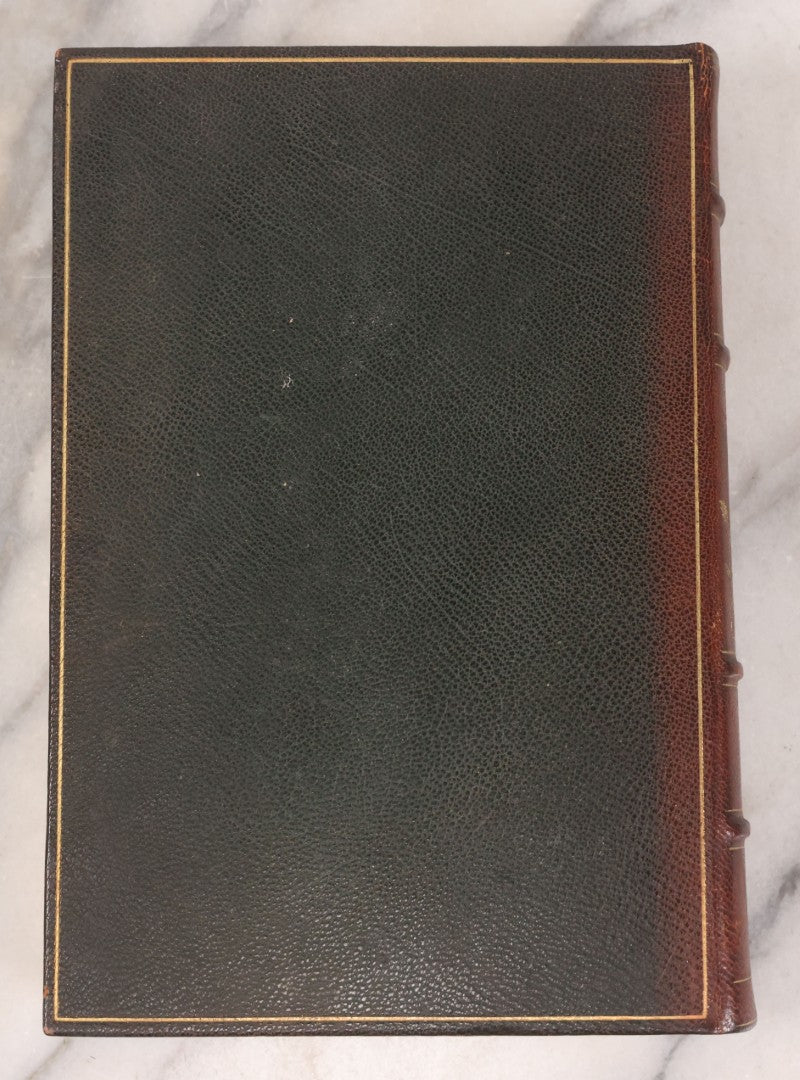 Lot 135 - "The Complete Poetical Works Of Sir Walter Scott" Antique Illustrated Book, Fine Binding, Painted Leather Cover With Gold Text And Details, Gold Fore-Edge, Christmas 1909 Inscription, Published By Thomas Y. Crowell & Co., New York, 1894