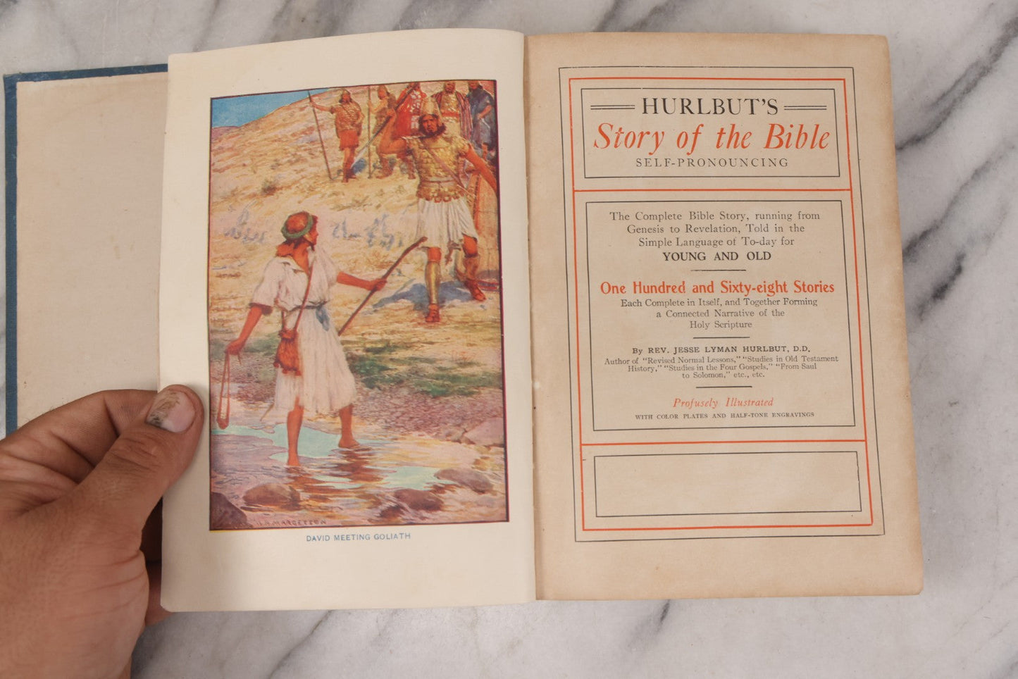 Lot 138 - "Self Pronouncing Story Of The Bible" Antique Illustrated Book Of Bible Stories By Rev. Jesse Lyman Hurlbut, Published By W.E. Scull, 1904