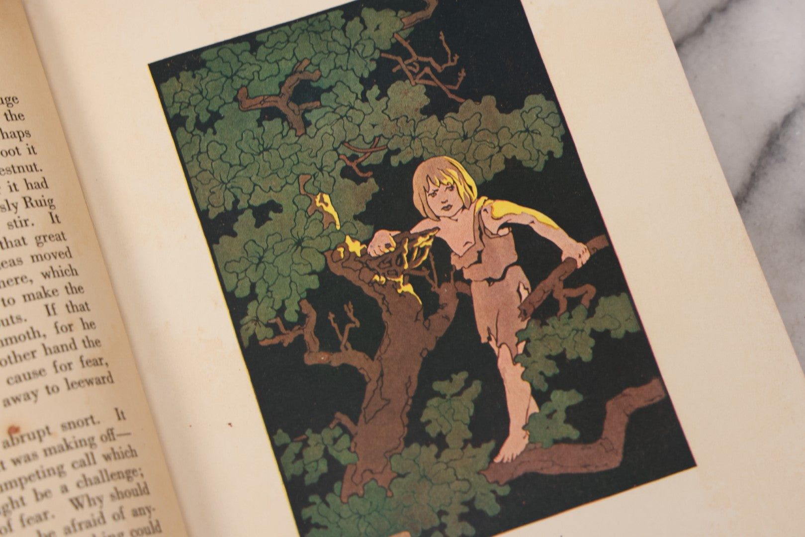 Lot 139 - "Stories Of The Stone Age; A Boy's Life In 16,000 B.C." Antique Illustrated Book By Edward Colton Fellowes, Published By Small, Maynard & Company, Cambridge, Mass, 1925