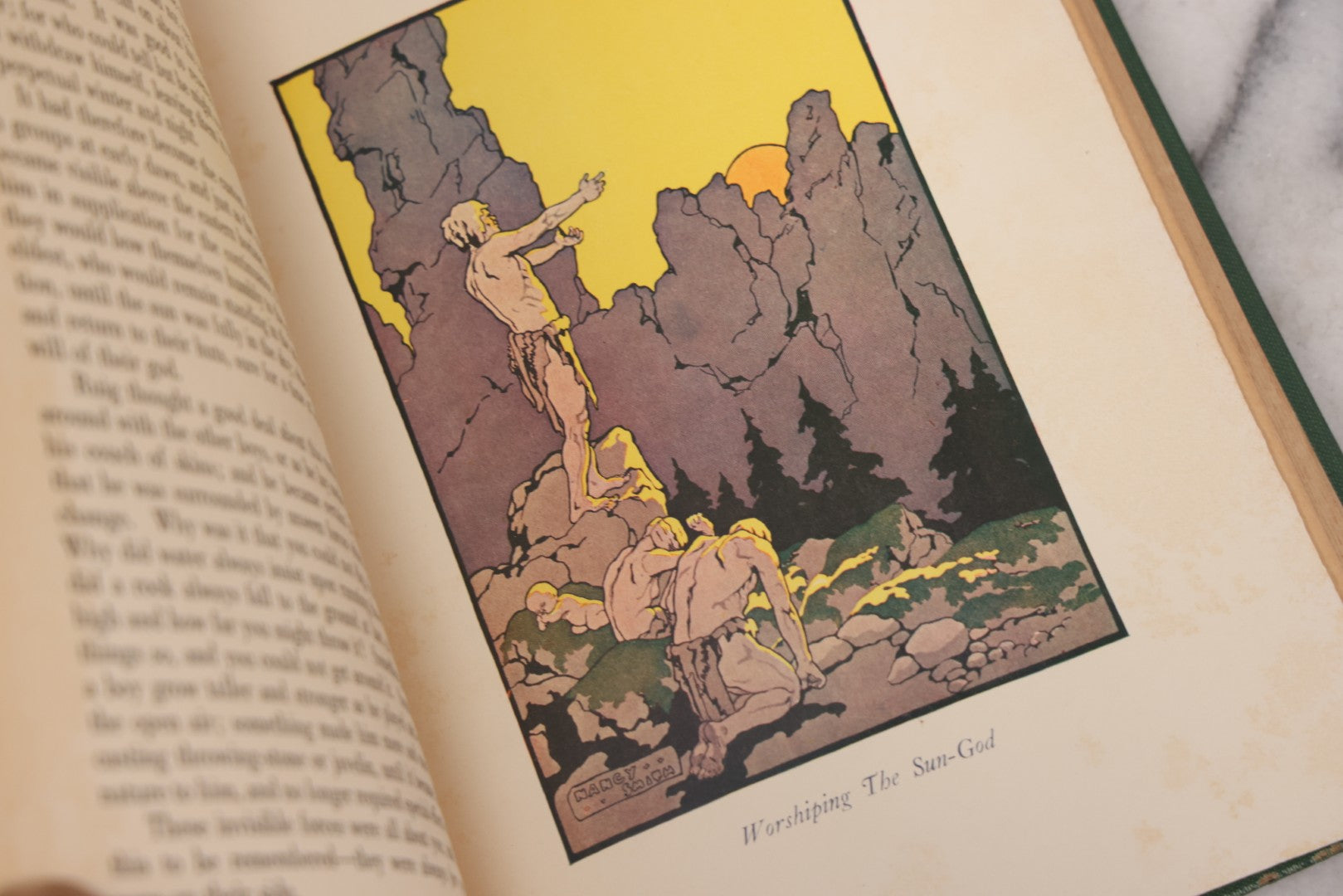 Lot 139 - "Stories Of The Stone Age; A Boy's Life In 16,000 B.C." Antique Illustrated Book By Edward Colton Fellowes, Published By Small, Maynard & Company, Cambridge, Mass, 1925