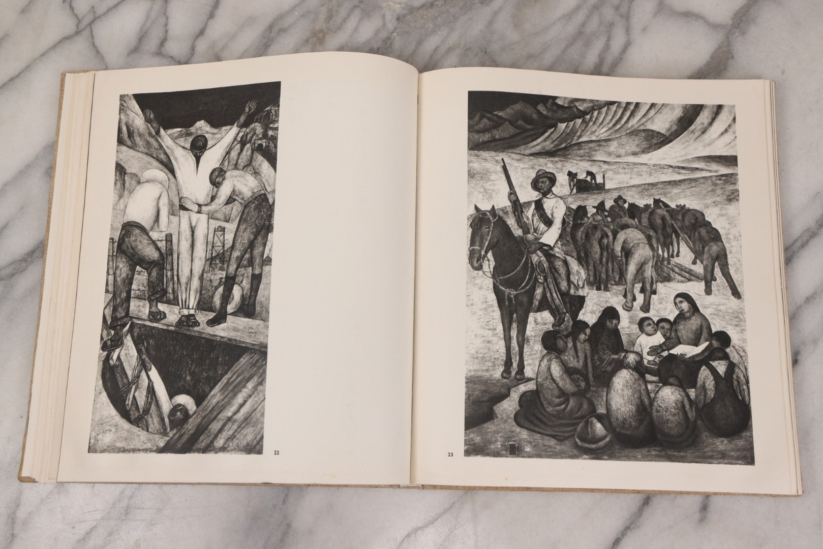Lot 140 - "Mural Painting Of The Mexican Revolution" Large-Format Vintage Art Book, Richly Illustrated, Published By Fondo De Cultura Económica, Mexico, 1967, Second English Edition, Linen Cloth Boards With Stylized Pre-Columbian Design