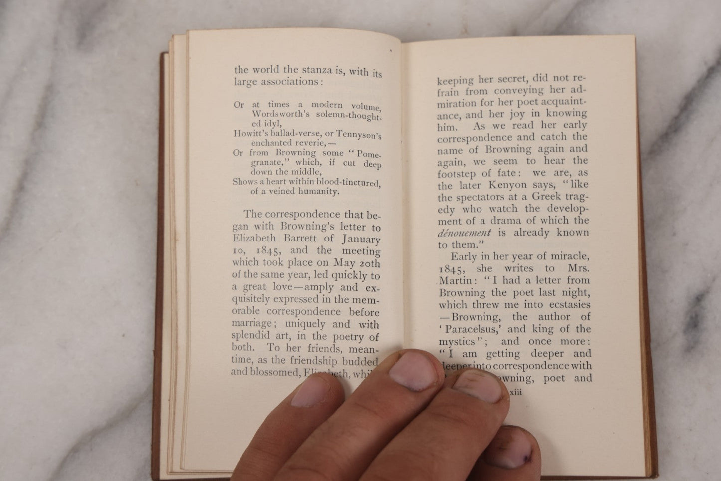 Lot 146 - "Sonnets From The Portuguese And Other Poems" By Elizabeth Barrett Browning And "One Word More And Other Poems" By Robert Browning, Two Works In One Antique Miniature Book, Published By The Century Co., New York, 1905