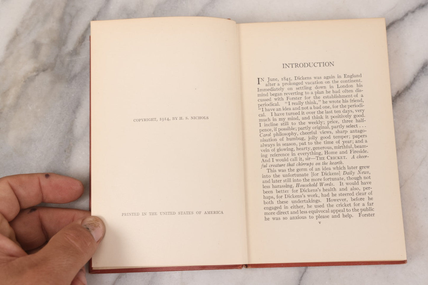 Lot 148 - "The Cricket On The Hearth: A Fairy Tale Of Home" Facsimile Edition And "Little Dorrit" Pair Of Antique Books By Charles Dickens, 1914 And 1913, Respectively