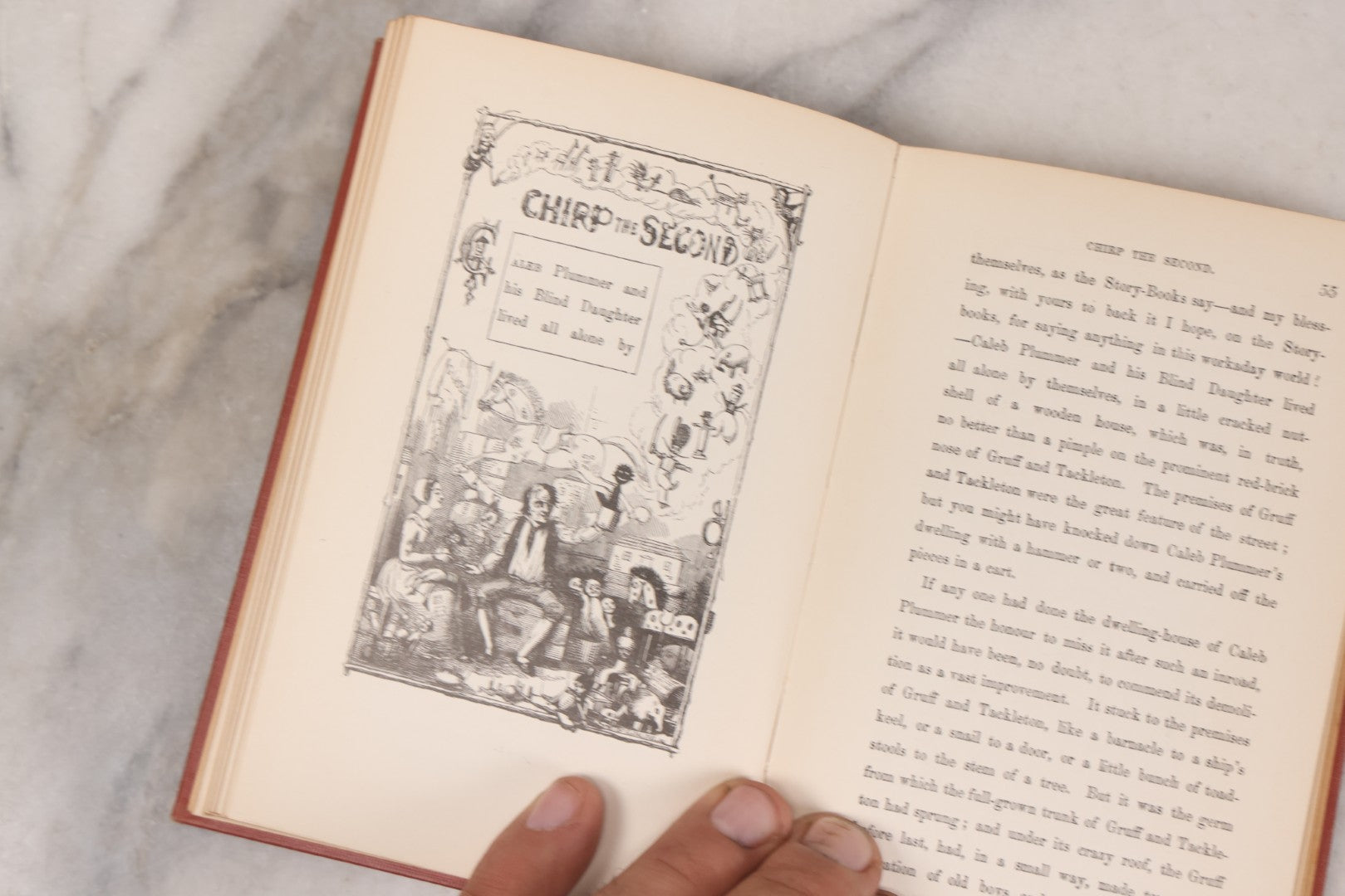 Lot 148 - "The Cricket On The Hearth: A Fairy Tale Of Home" Facsimile Edition And "Little Dorrit" Pair Of Antique Books By Charles Dickens, 1914 And 1913, Respectively