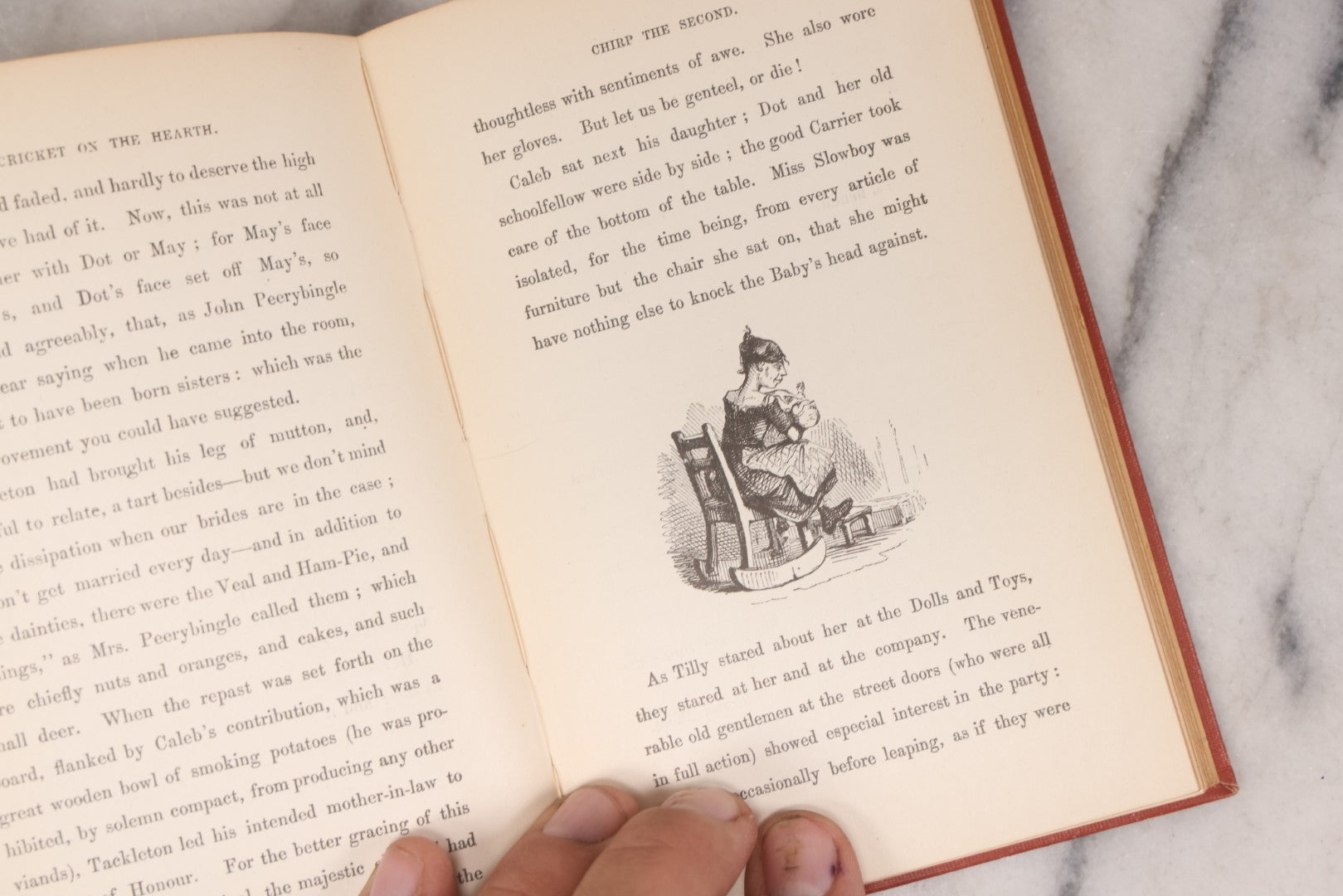 Lot 148 - "The Cricket On The Hearth: A Fairy Tale Of Home" Facsimile Edition And "Little Dorrit" Pair Of Antique Books By Charles Dickens, 1914 And 1913, Respectively