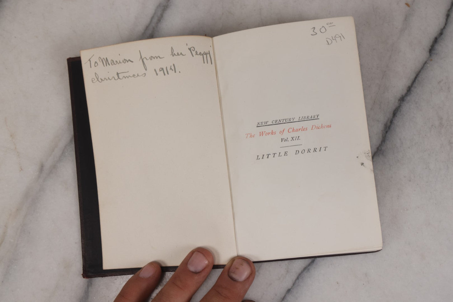Lot 148 - "The Cricket On The Hearth: A Fairy Tale Of Home" Facsimile Edition And "Little Dorrit" Pair Of Antique Books By Charles Dickens, 1914 And 1913, Respectively